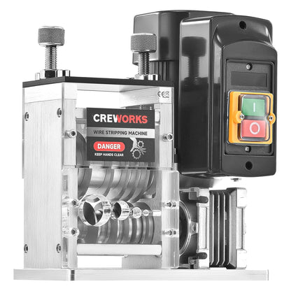 CREWORKS Electric Cable Stripping Machine 180W for 1.5-30mm copper wires, Automatic Cable Stripper Wire Stripping Tool for 0.06-1.2 inch copper wire recycling, 5-channel cable peeling machine.
