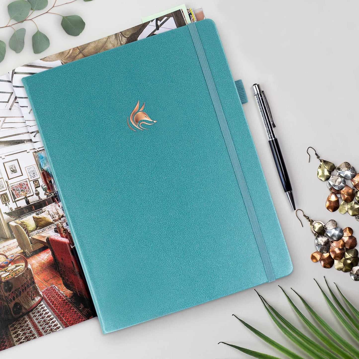 Clever Fox Planner PRO Premium Edition - Luxurious weekly and monthly planner + budget planner for productivity and goal achievement, undated, storage box, lasts 1 year, Aquamarine
