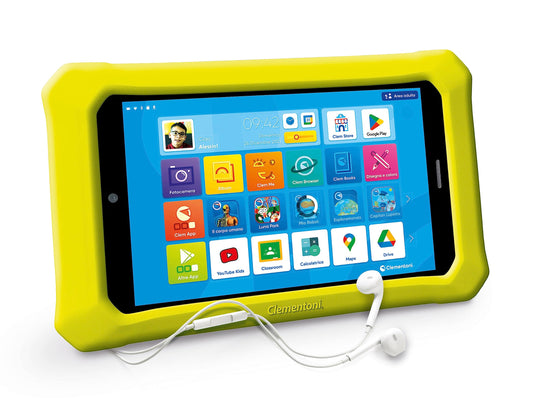 Clementoni - Clempad 8 Inch PRO Tablet 6-12 Years, Educational Technology, Technology for Kids, 8 Inch IPS HD Screen, 16GB Storage, 2GB RAM, Android 13, Italian Color, 16796