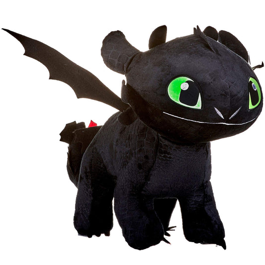 Petoske Toothless Night Fury 40cm How To Train Your Dragon 3 black plush from the movie "How To Train Your Dragon 3". Original, glows in the dark.
