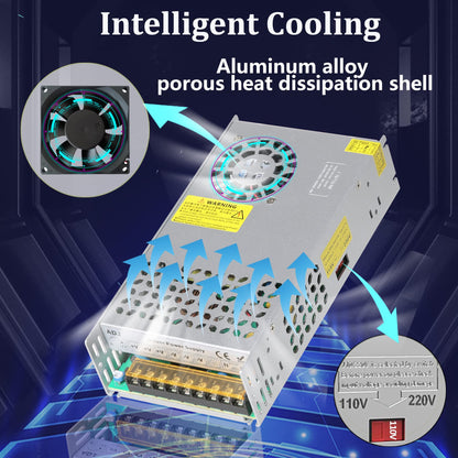 Transformer DC 24V 15A 360W Power Supply Switching Power Supply 230V AC to DC Power Supply 24Volt 15A Transformer Industrial Adapter for LED Strip Light CCTV Camera Radio SMPS 110V/220V (2023 Upgraded)