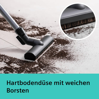 Siemens vacuum with bag Q5.0 Extreme silencePower VSQ5X1232, for allergy sufferers, hygiene filter, strong suction power on parquet, carpet and tiles, long cable, Made in Germany, 850 W, black