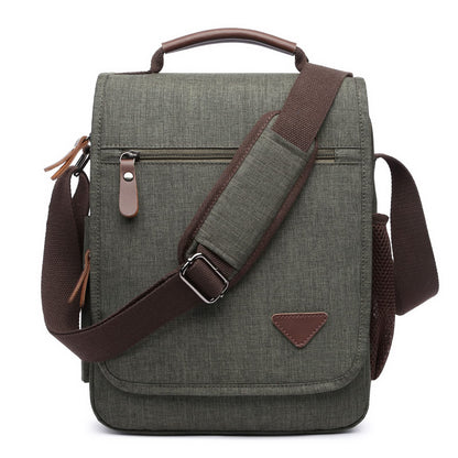 DORRISO fashion shoulder bag for men, elegant shoulder bag for 12.9 inch laptop, messenger bag for casual travel and school. Green men's shoulder bag.