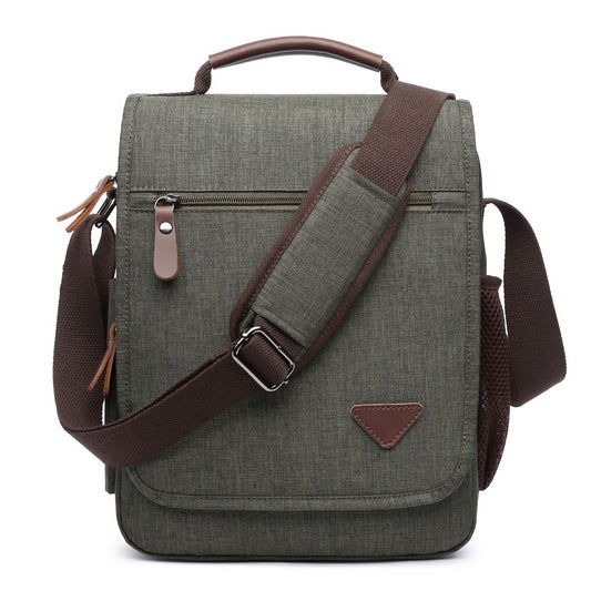 DORRISO fashion shoulder bag for men, elegant shoulder bag for 12.9 inch laptop, messenger bag for casual travel and school. Green men's shoulder bag.