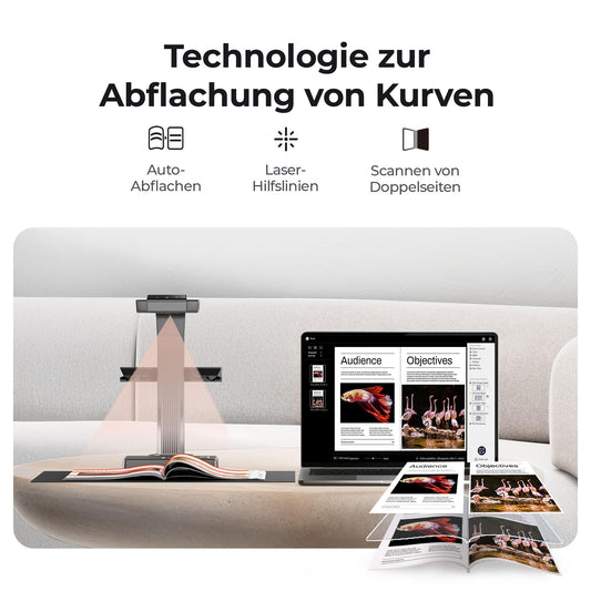 CZUR ET18 Professional Book Scanner, 18 Megapixel Scanner Quick-Scan Document Scanner Convert to PDF/Searchable PDF/Word/Excel, Max. Scan Area A3 for Office Library