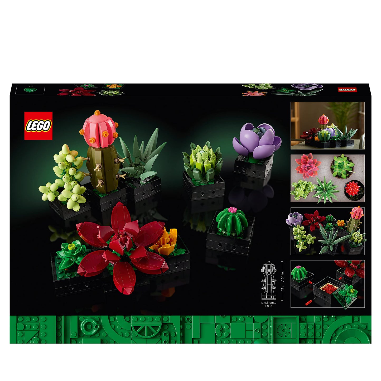 LEGO Botanicals Succulents - Artificial Flower Set for Adults - Bouquet Building Kit - Creative Hobby and Home Decor - Gift Idea for Women & Men - Botanic Collection (9 Plants) 10309