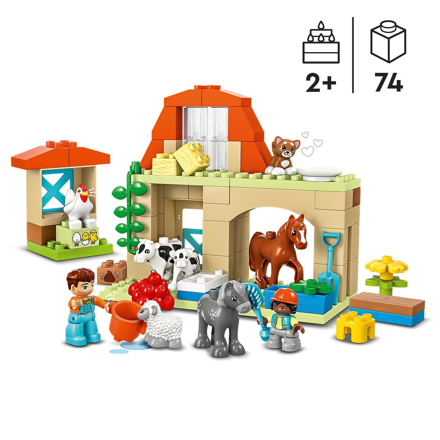 LEGO DUPLO Town Animal Care on the Farm, Toy for kids 2+ & DUPLO Green Baseplate, Baseplate for DUPLO Sets, Construction Toy for Toddlers 10980