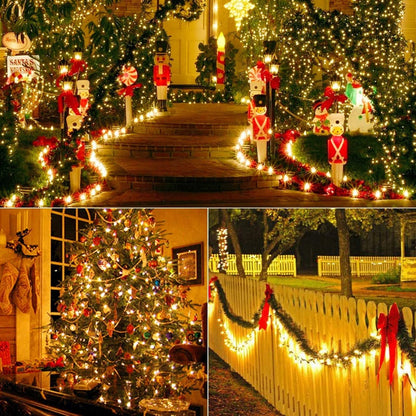 BrizLabs Christmas Lights Outdoor, 59ft 750 LED Warm White Cluster String Lights 8 Modes Waterproof Christmas Lights for Christmas Tree Indoor Room Garden Party Wedding Birthday