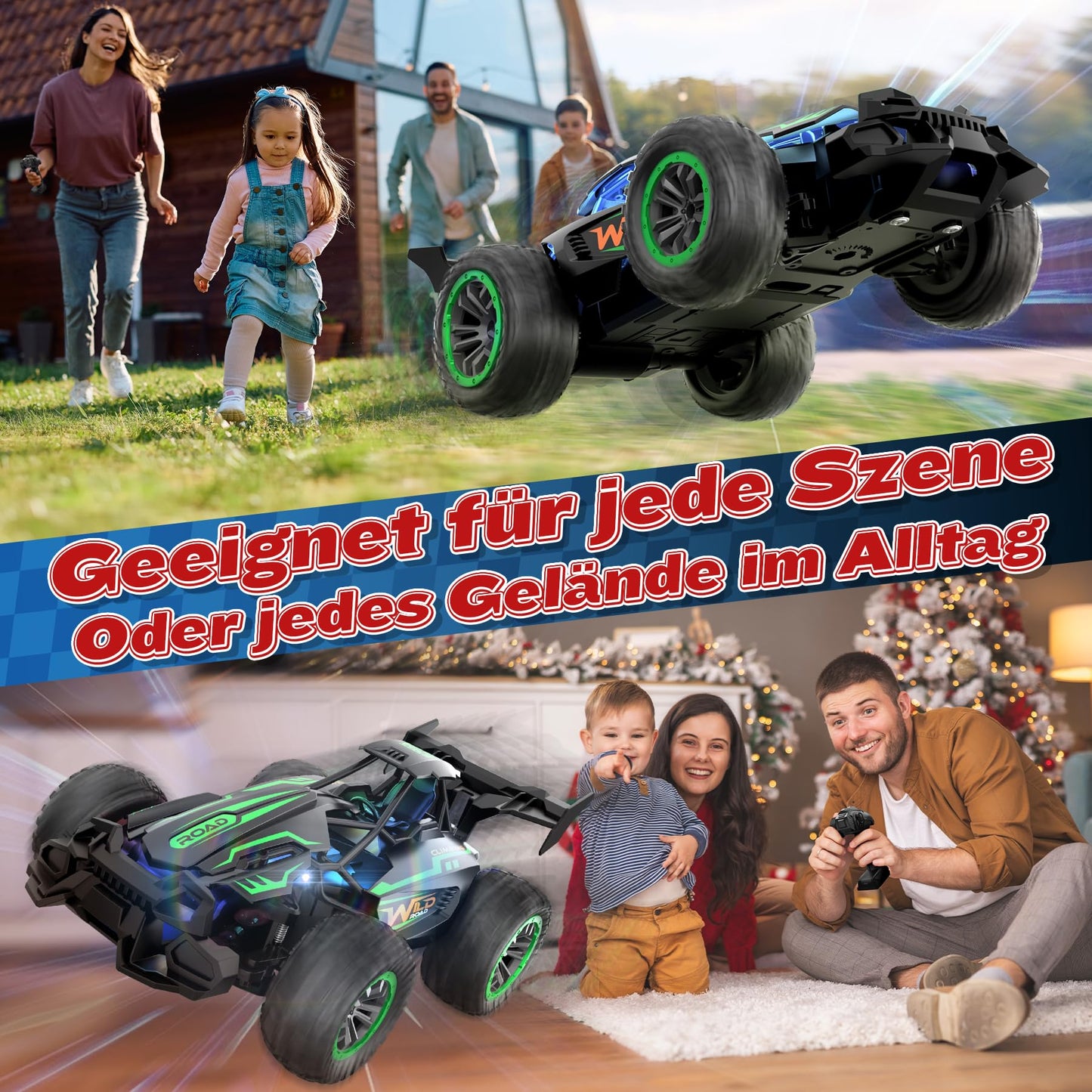 Perbabe Remote Control Car, 2.4GHz 20+KM/H Rc Car 2WD All Terrain Off-Road RC Car With Rechargeable Battery RC Truck for 3 4 5 6 7 8 9 10 Years Old Kids Terrain Play Toy Gift.