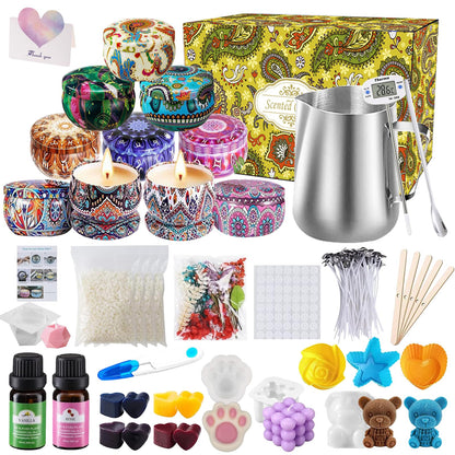 IGUGI Candle Making Kit, DIY Candle Making Set includes candle pouring set, wick stickers, and stirring spoon. Perfect for adult beginners looking to create their own candles.