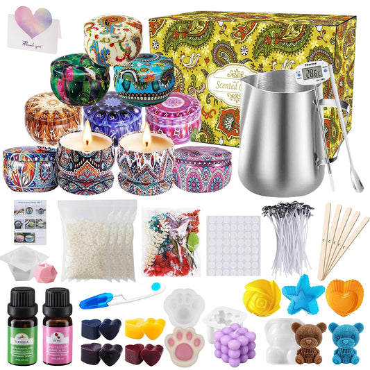 IGUGI Candle Making Kit, DIY Candle Making Set includes candle pouring set, wick stickers, and stirring spoon. Perfect for adult beginners looking to create their own candles.