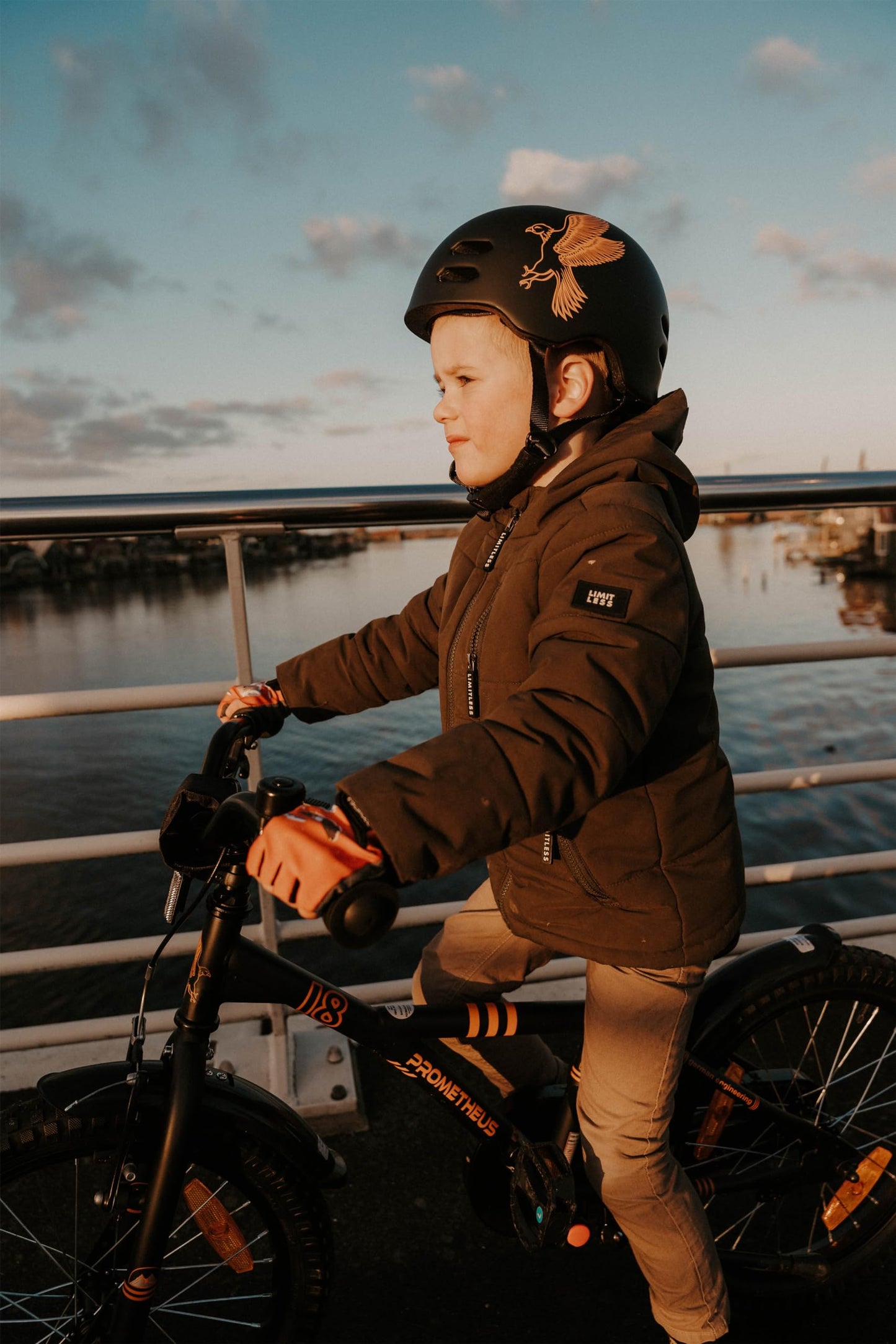 PROMETHEUS BICYCLES kids bicycle 16 inch for ages 5 and up - kids bike girls boys bike children with training wheels coaster brake in matt black orange
