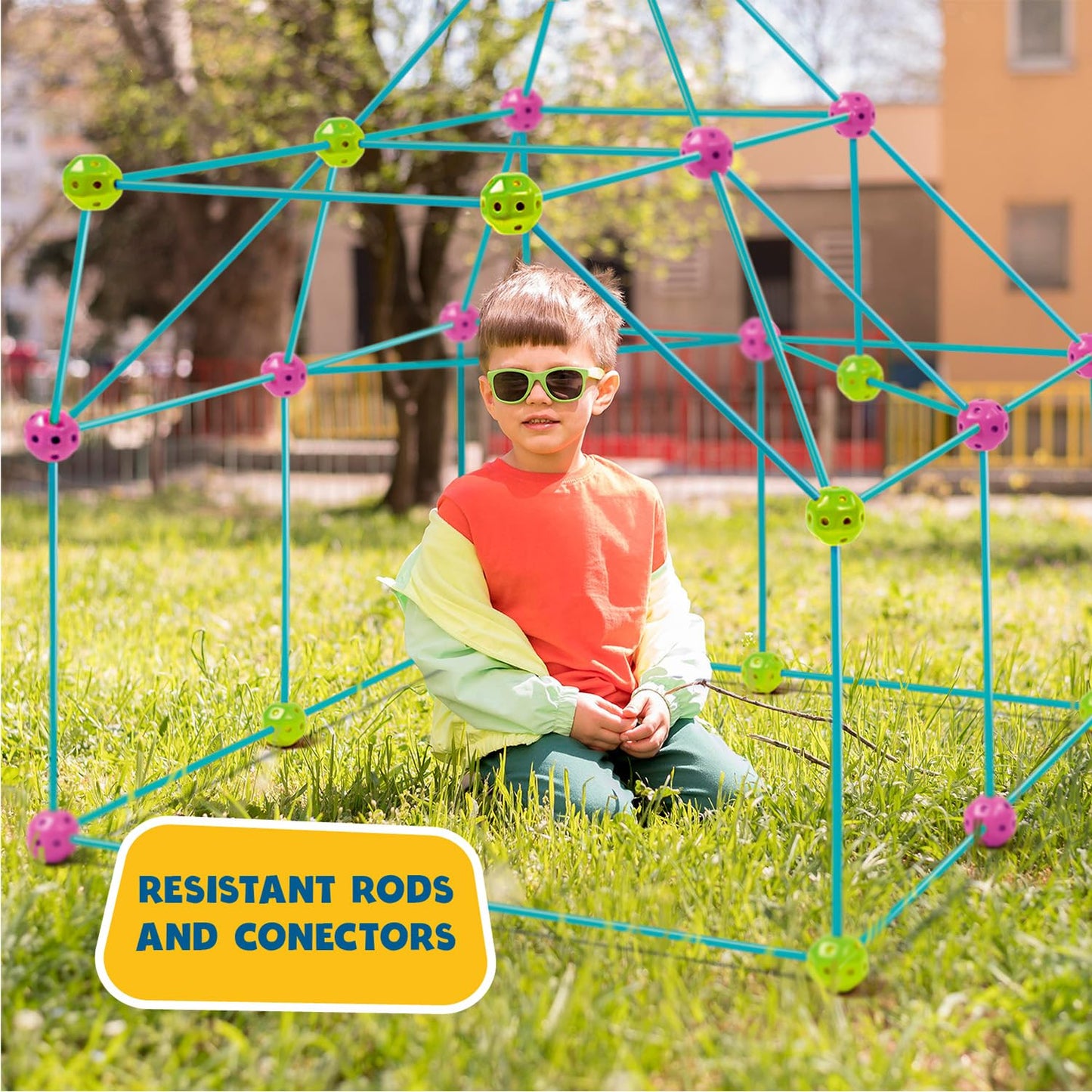Cave Build Kids | Building Toys 70 Pieces | Outdoor Games For Kids UNT Kids Tent Indoor | Outdoor Toys | Garden Toys | Building Toys Ages 6+ | STEM