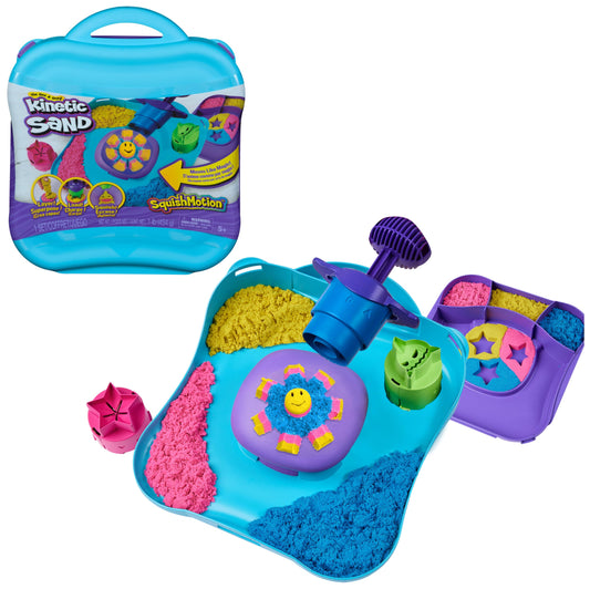 Kinetic Sand Squishy Fun Playset - with 453g of original magical sand from Sweden in THREE colors, includes stamp and 5 tools for creative indoor sand play, for kids aged 5 and up.