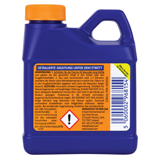 K-Seal Universal Coolant Leak Repair 236 ml - Stop leaks in car, truck & motorcycle cooling systems instantly. Suitable for engine block, cylinder head & water pump.