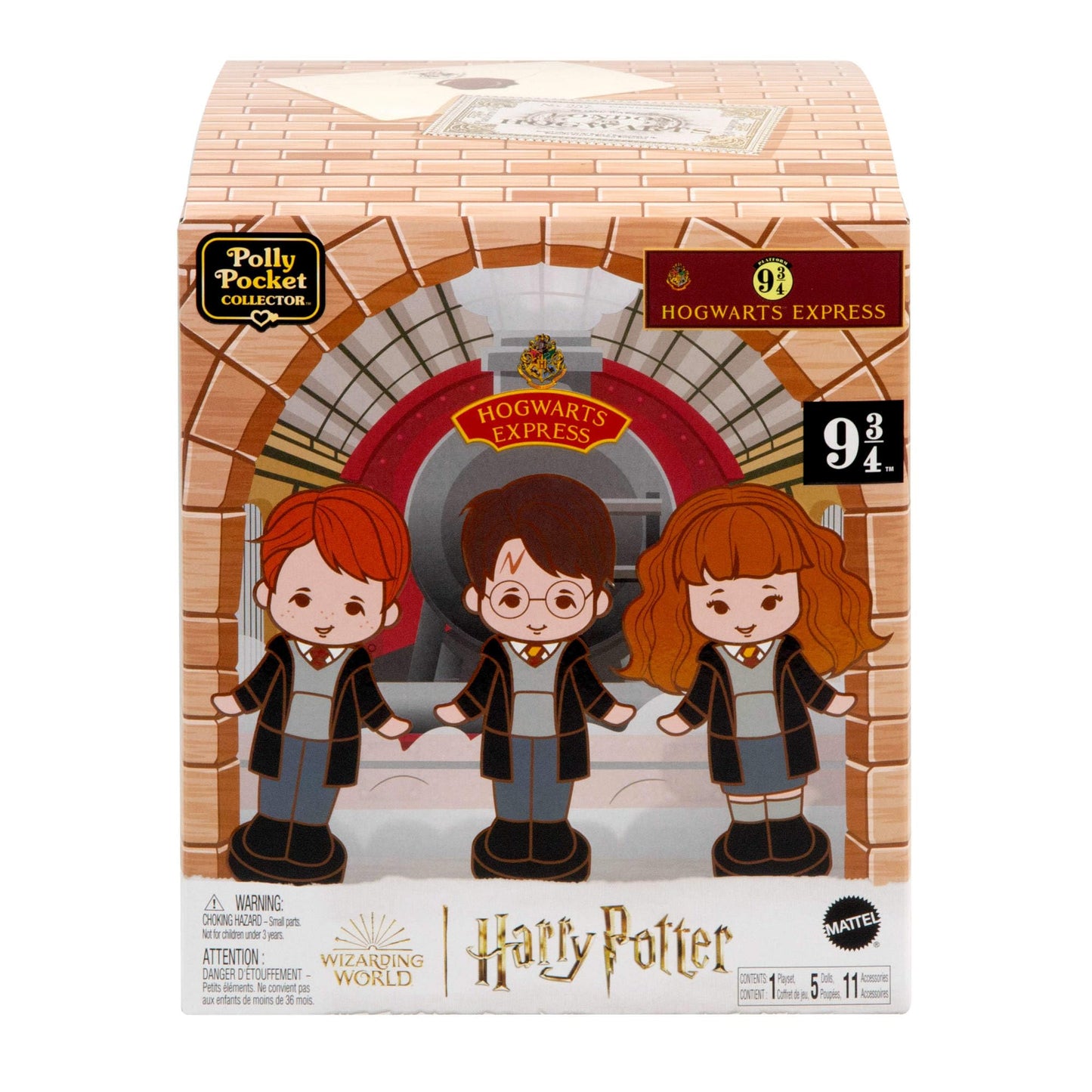 Polly Pocket Collector Game Set, Harry Potter Trunk with 5 dolls and 11 accessories, HRD56
