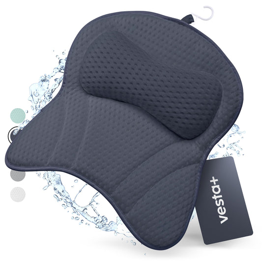 Bathtub pillow Vesta+ Midnight Blue L with suction cups, bathtub pillow winner as a neck and head pillow for the bathtub, bath pillow for bathtub, bathtub cushion & shower pillow bathtub.