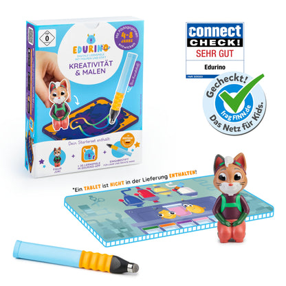 Edurino Starter Kit Juki Creativity & Painting for ages 4 and up with included stylus | Innovative & digital learning game | Color theory & painting experiments