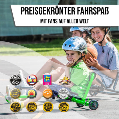 EzyRoller Classic X children's vehicle for kids aged 4 to 14 years old. Three-wheel trike scooter, fun ride for kids.