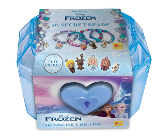 Lisciani - FROZEN: SECRET PEARL SET - Jewelry making kit for children aged 3 and up - Treasure chest with lock and key - Colorful beads and Frozen charms - Create bracelets and necklaces.