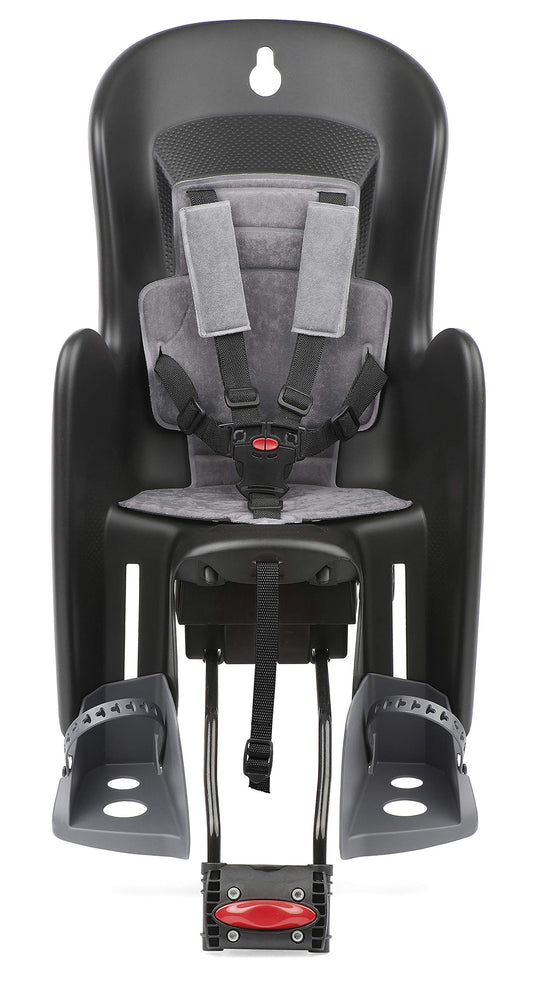 Polisport Bilby RS bike child seat | Seat for saddle tube mounting | for children weighing between 9 and 22 kg | gray & FISCHER Adult Bike Helmet, City Helmet Urban Levin, S/M, 52-59cm