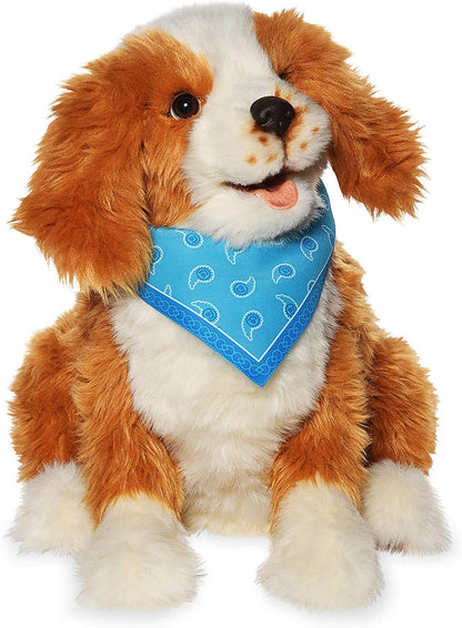 Ageless Innovation Joy For All Interactive Pet Dog - Realistic pet with soft fur, head and tail movements, lifelike heartbeat, and two-way bark back technology - Freckled Pup