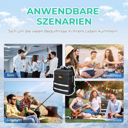 kiximay 30L Large Foldable Cooler Bag - Cooler Bag for Food & Drinks, Picnic Cooler Bag, Insulated Thermal Bag, Car Cooler Bag for Beach/Picnic/Camping/BBQ