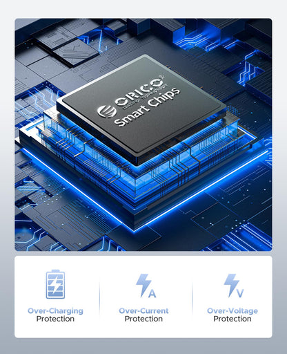 ORICO 120W charging station for multiple devices, 10 USB smart ports Automatic temperature control system, Multi USB charging station compatible with iPad, tablet, and mobile phone (Includes 10 black charging cables)