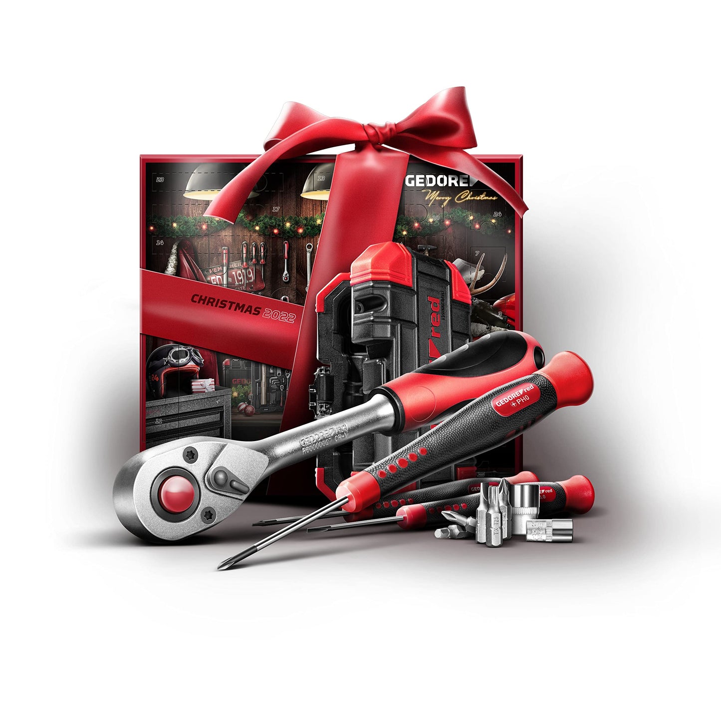 Gedore Red Advent Calendar 2022, 42 pieces, tool calendar for men, men's gift, R49002042.