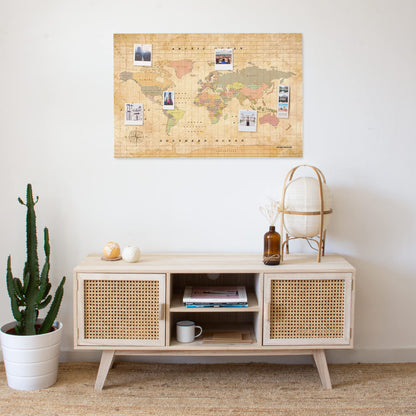 Miss Wood Woody Old School XL Map, Cork, Multicolor, 90 x 60 x 0.4 cm
