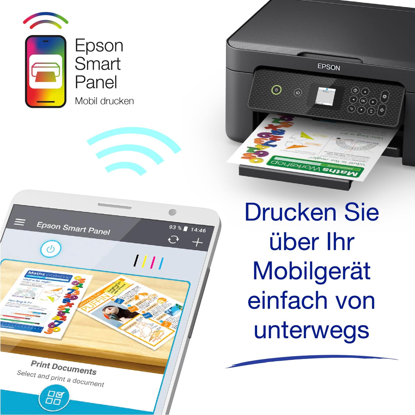 Epson Expression Home XP-3200 3-in-1 ink multifunction printer with scanner, copier, WiFi, single cartridges, duplex, 1.45 inch display, A4 size, includes 9 months of ReadyPrint Flex ink tariff.