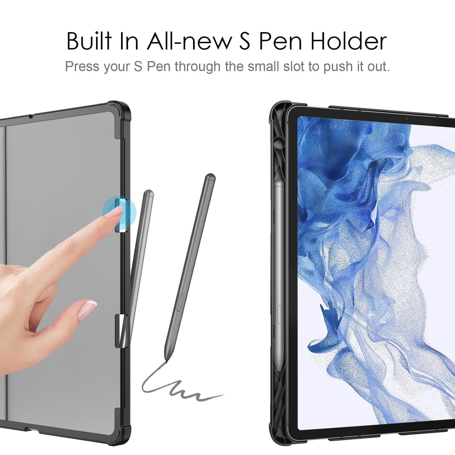 FINTIE Keyboard Case for Samsung Galaxy Tab S8 11 Inch 2022/ S7 11 Inch 2020 Tablet, Keyboard Cover with Magnetic Detachable German Bluetooth Keyboard, Black