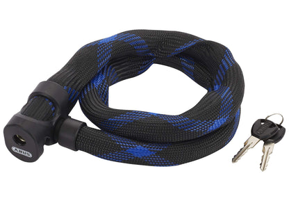 ABUS chain lock Steel-O-Chain 880/85 - Bike lock made of hardened steel - Security level 8 - 110 cm - 43307 - Black & armored cable lock Ivera Steel-O-Flex 7200/85, Black, 85 cm, 55137