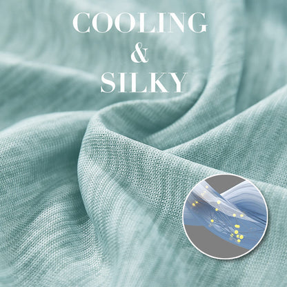 Luxear self-cooling blanket, Arc-Chill Q-Max 0.5 cooling blanket, 2 in 1 double-sided thin summer blanket cotton, cooling blanket for people bedspread baby blanket cuddly blanket, 130 x 170 cm-green