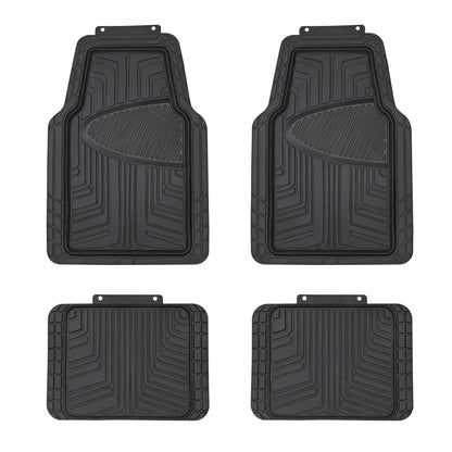 Amazon Basics 4-Piece All-Season Rubber Car Floor Mats for Cars, SUVs, and Trucks, Black