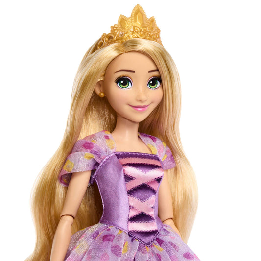 Mattel Disney Princess Birthday Celebration Rapunzel Deluxe Fashion Doll, inspired by the Disney movie "Tangled", perfect gift for special occasions for children and collectors, HYC38