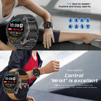 Men's smartwatch with phone function, 1.39" DIY HD full touchscreen watch fitness tracker 123 sports modes activity tracker IP68 wristwatch with sleep monitor pedometer for Android iOS (Black)