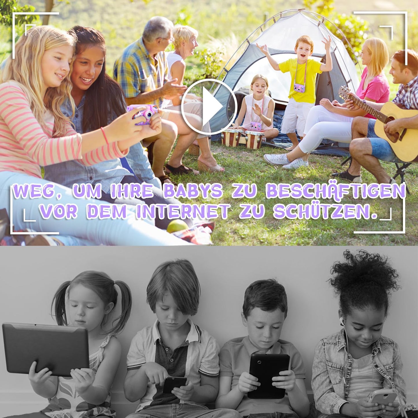 ARNSSIEN Kids Camera for 3 4 5 6 7 8 9 10 11 12 year old Girls/Boys, Kids Camera with 180° Flip Lens & 2.4in IPS Screen, Birthday Party Gift Toy for Girls/Boys, 32GB, X101