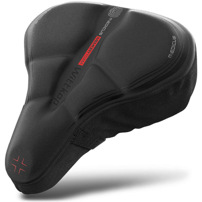 WITTKOP bike seat cushion with gel pad & memory foam I Ergonomic bike seat cover for women and men with 3-zone concept I Comfortable bike saddle cover for Peloton & bike seat