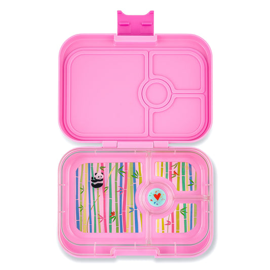 Yumbox Panino M Lunchbox (Panda Power Pink, 4 compartments) - lunchbox with divisions | bento box with partition insert for school and kindergarten kids.