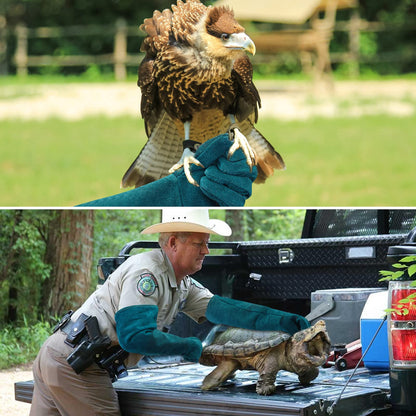 AOWPFVV gloves for handling animals, 60 cm/ 23.6 inch Anti-Bite work gloves for welding, caring for, handling dog/cat/bird/snake/parrot/lizard/reptiles.