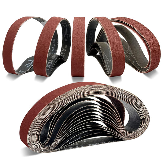 SenmaiTools Sanding Belts 30 x 533 mm, (Grit 40 80 120 150 240) Professional sanding belts for belt sanders, suitable for hardware, wood, metal, and paint (15 pieces)