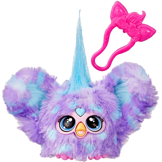 Furby Furblets Groo-Vee Mini, electronic music & phrases in Furbish (over 45 sounds), pastel-colored plush toy, for kids ages 6+, original stocking stuffer, Purple