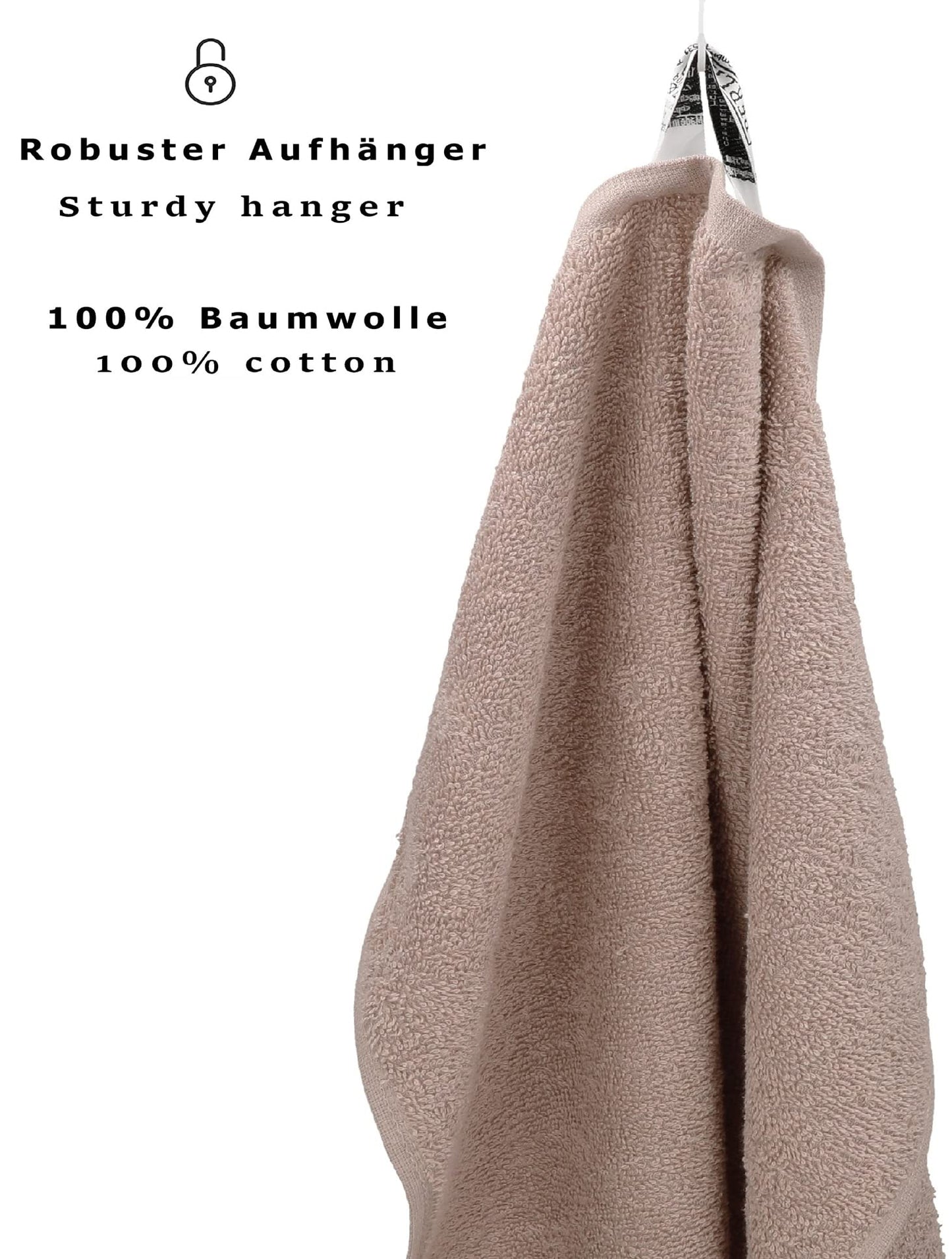 Betz bath towel XXL 100x200 cm - 1 piece - sauna & beach towel made of 100% cotton, 360 g/m² - absorbent & soft - large towel with loop - Berlin series - color Cappuccino.