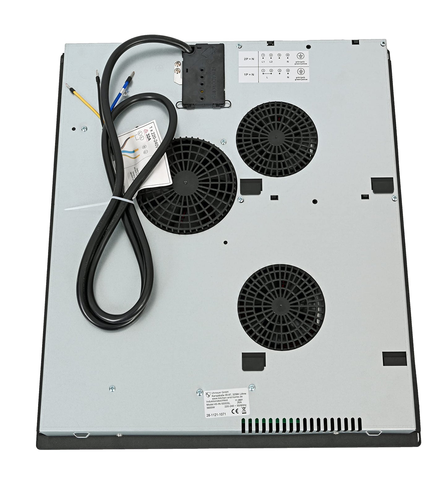 K&H Induction Cooktop 45-IN-5000 [3 ZONES] - Induction Cooking Plate - Induction Hob Plate Sensor Touch Control - Induction Cooktop Standalone for Installation - 5000 Watts - 17 Power Levels (45cm)