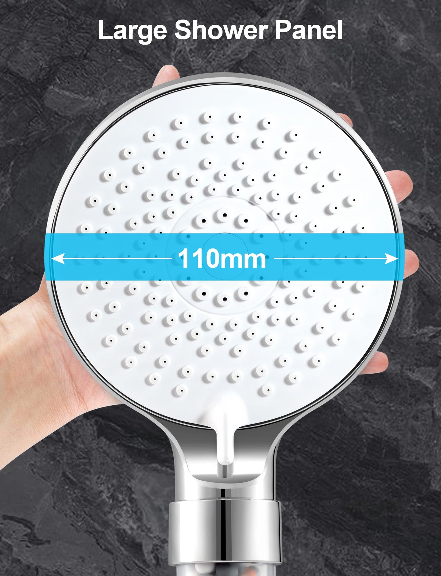 Magichome shower head with filter, high pressure handheld shower 5 spray modes, water-saving shower head with 3-layer filtration mineral stones, pressure-boosting shower sprayer for hard water, residual chlorine, white.