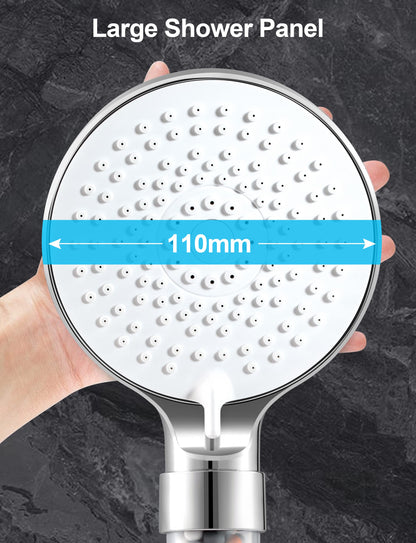 Magichome shower head with filter, high pressure handheld shower 5 spray modes, water-saving shower head with 3-layer filtration mineral stones, pressure-boosting shower sprayer for hard water, residual chlorine, white.