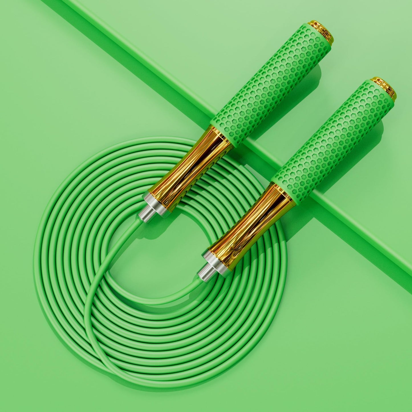 MOGOLD Skipping Rope for Kids Adults Fitness - Ball bearing skipping Rope, Metal handle, core with silicone grip, adjustable, 3m long jump rope, great for Workout, Fitness, Weight Loss