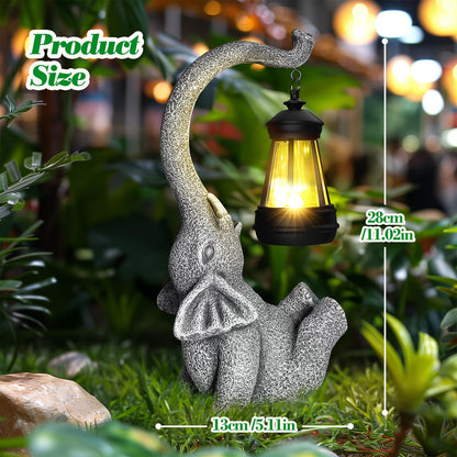 Linkax gifts for women, mom, grandma, solar garden elephant outdoor decor, solar lights for outside, birthday present for women, mom, friend, home terrace balcony living room decoration.
