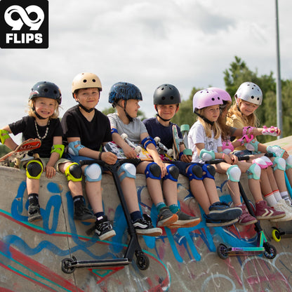 99FLIPS Kids Inline Skates 3 years - TÜV Rheinland GS Seal [6-Pack] - Flash - Size XS Mint - Protective Gear - Knee Pads - Knee and Elbow Pads for Kids